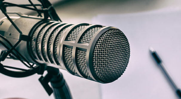 Close up image of microphone